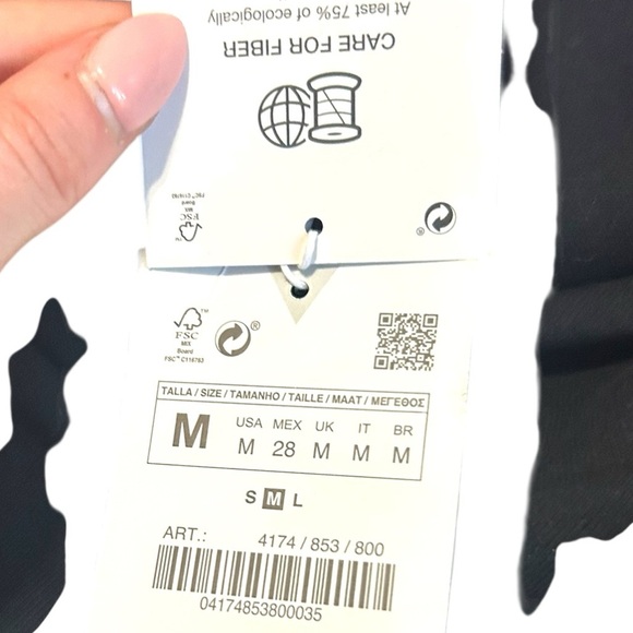 NWT Zara Black Turtleneck Knit Midi Dress Size Medium Classic - Picture 4 of 6